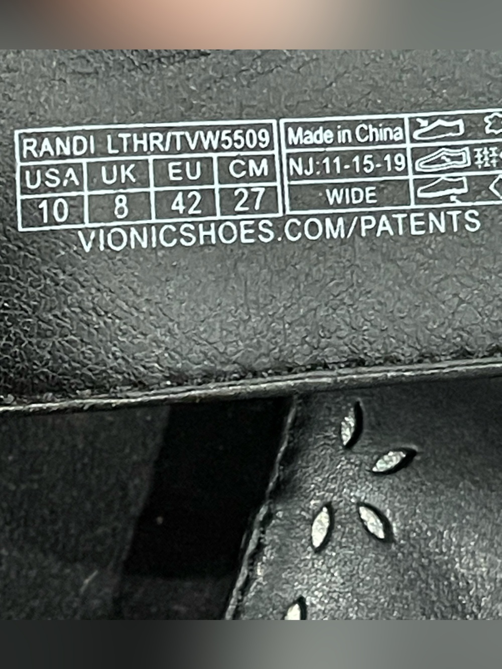 Vionic Randi Black  Laser Cut Slide Sandals Orthot00000000000000